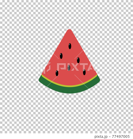夏にぴったりかわいいイラスト　すいか 77497005