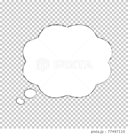 吹き出しイラスト、アイコン（手描き、重ね描き風） 77497110