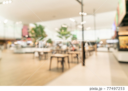 abstract blur food court in shopping mall 77497253