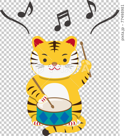 老虎用音符敲鼓 老虎用音符敲鼓 77498981