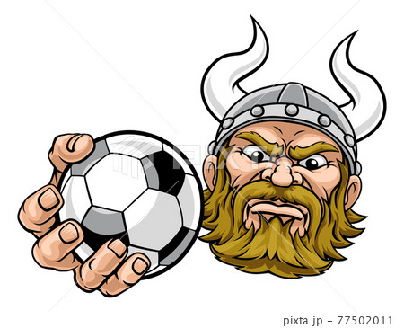 Viking Soccer Football Ball Sports Mascot Cartoon 77502011