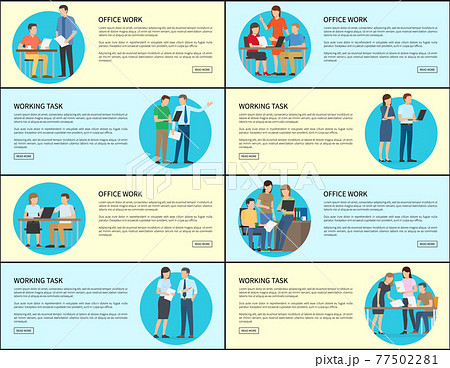 Office Work and Working Task Vector Illustration Office Work and Working Task Vector Illustration 77502281