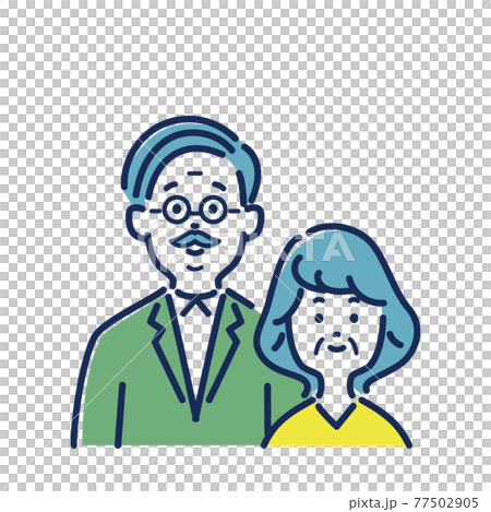 老年夫婦的插圖素材 77502905