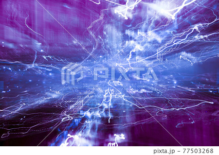 Blue rays and abstract lights moving around. 77503268