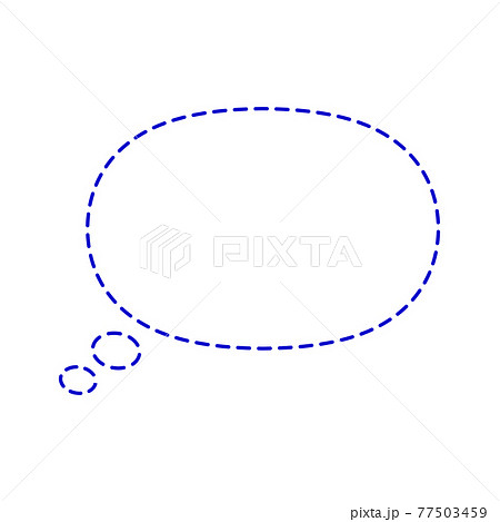 吹き出しイラスト アイコン 青色の破線 のイラスト素材