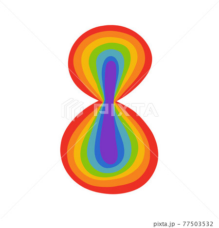 rainbow 8 happy womens day doodle icon, vector color illustration 77503532