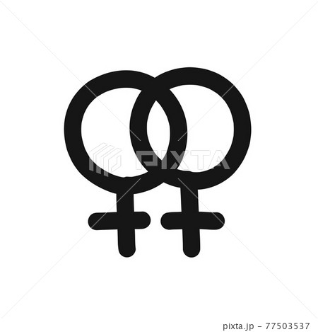lesbian symbol doodle icon, vector line illustration lesbian symbol doodle icon, vector line illustration 77503537
