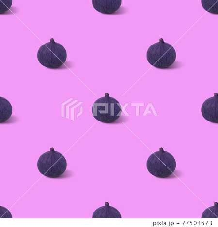 Seamless pattern with figs on pink background. Tropical abstract background. 77503573