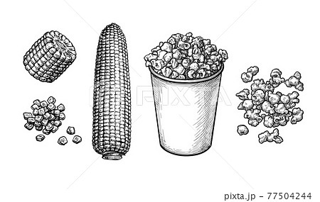 Popcorn And Corn Set のイラスト素材