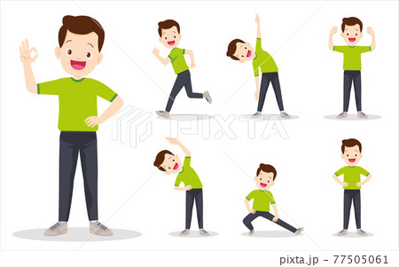 bundle set of smart man on exercise various actions 77505061