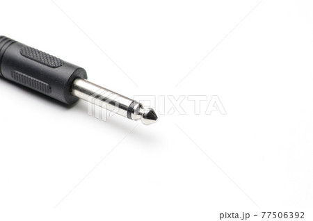 Audio cable with XLR and TRS jack connectors for microphones and professional audio equipment on a white background Audio cable with XLR and TRS jack connectors for microphones and professional audio equipment on a white background 77506392