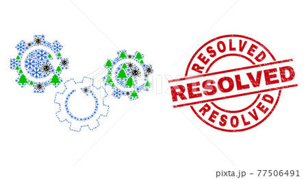 Resolved Textured Badge and Gear Mechanism Mosaic of Covid-19 Winter Items 77506491