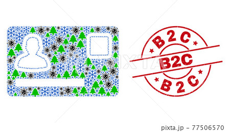 B2C Grunge Stamp and Personal Credit Card Composition of Virus Winter Icons B2C Grunge Stamp and Personal Credit Card Composition of Virus Winter Icons 77506570
