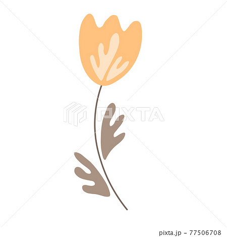 Floral element on traditional folk art ornaments. Isolated colorful scandy flowers. Scandinavian style. Sweden nordic style. Vector illustration 77506708