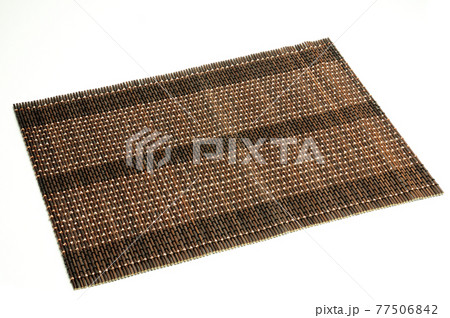 Bamboo mat on a white background 77506842