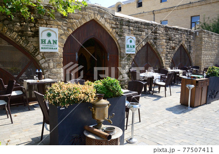Details and streets of old Baku in Azerbaijan 77507411