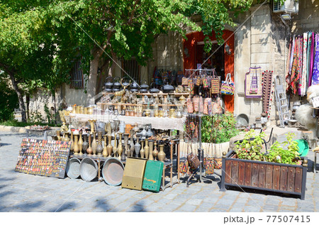 Details and streets of old Baku in Azerbaijan 77507415
