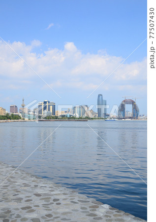 Summer on Baku Boulevard. Azerbaijan 77507430