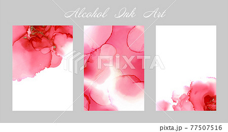 アルコールインクアート 赤 カードセット アルコールインクアート 赤 カードセット 77507516