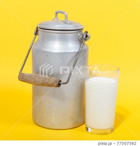 Old Milk Canister and glass 77507562