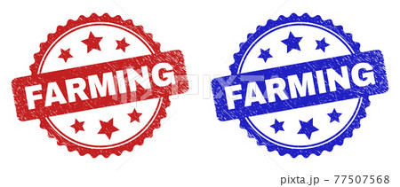 FARMING Rosette Watermarks with Grunged Style FARMING Rosette Watermarks with Grunged Style 77507568