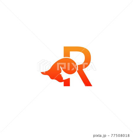 Letter R with woman face logo icon design vectorのイラスト素材 [77508018] - PIXTA