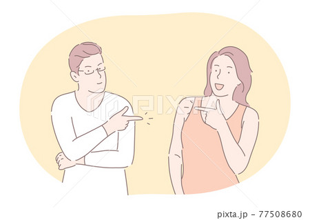 Couple expressing positive dispute and relationship concept 77508680