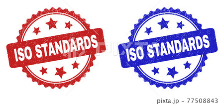ISO STANDARDS Rosette Stamps Using Grunge Surface ISO STANDARDS Rosette Stamps Using Grunge Surface 77508843