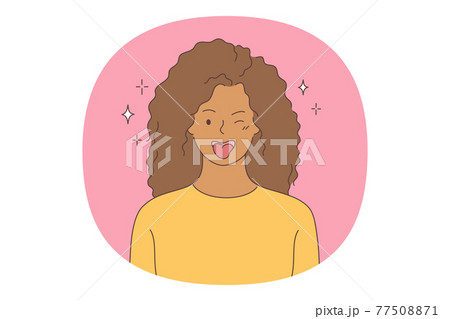 Woman expressing positive emotions concept 77508871