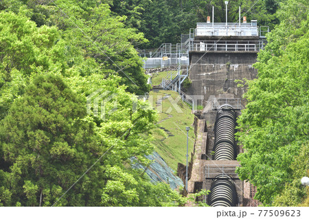 水力発電所　安積発電所　兵庫県宍粟市揖保川より取水 77509623