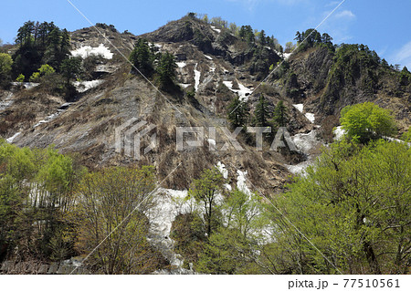 春の岩山-国道252号田子倉休憩所 福島県只見町 春の岩山-国道252号田子倉休憩所 福島県只見町 77510561