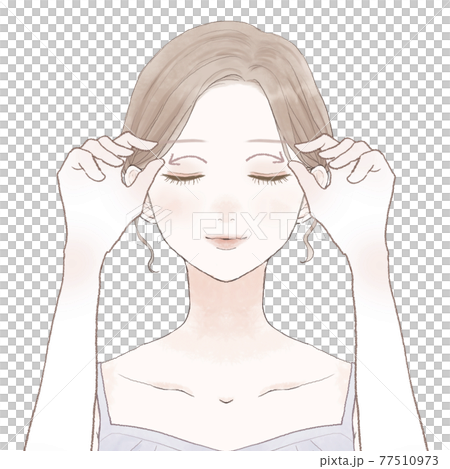 按摩眼睛的女人 77510973