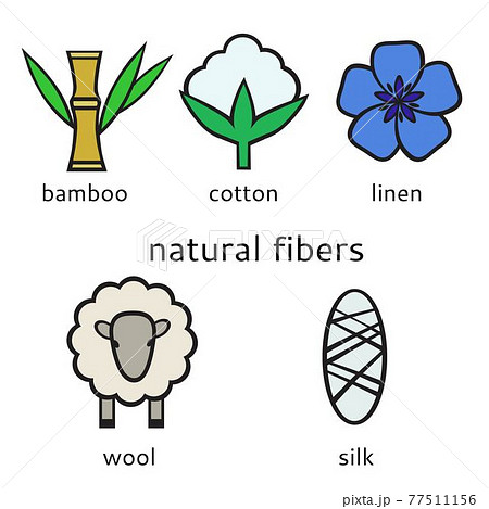 Set of vector icons of natural fibers, silk, - Stock Illustration  [77511156] - PIXTA