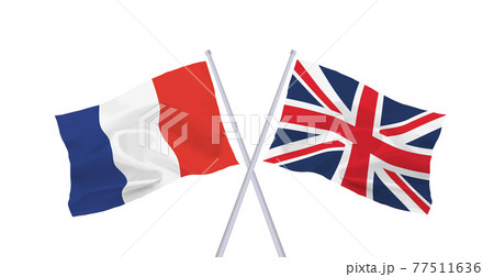 イギリスとフランスの国旗のイラスト素材