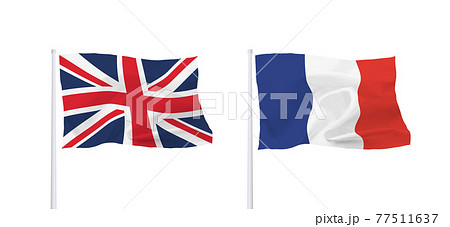 イギリスとフランスの国旗のイラスト素材