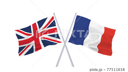 イギリスとフランスの国旗のイラスト素材