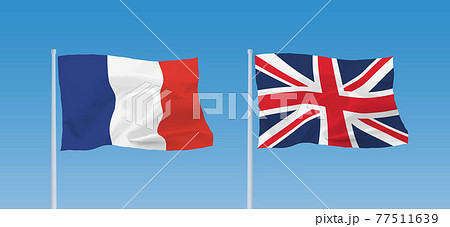 イギリスとフランスの国旗 イギリスとフランスの国旗 77511639