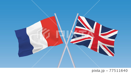イギリスとフランスの国旗のイラスト素材