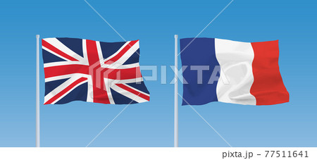 イギリスとフランスの国旗 77511641