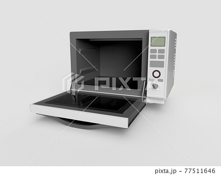 開いた電子レンジ 77511646