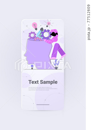 businesswoman putting cogwheels in open human head mental health thinking process brainstorming concept 77512609