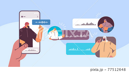 arabic people communicating in instant messengers by voice messages audio chat application online communication arabic people communicating in instant messengers by voice messages audio chat application online communication 77512648