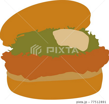Chicken cutlet burger - Stock Illustration [77512891] - PIXTA