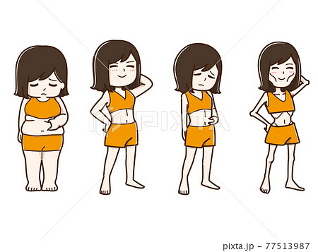 いろいろな体型の女性セット 77513987