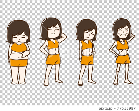 いろいろな体型の女性セット 77513987