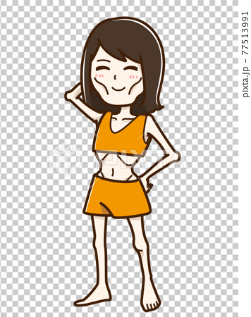 Premium Vector  Tall and thin girl vector illustration