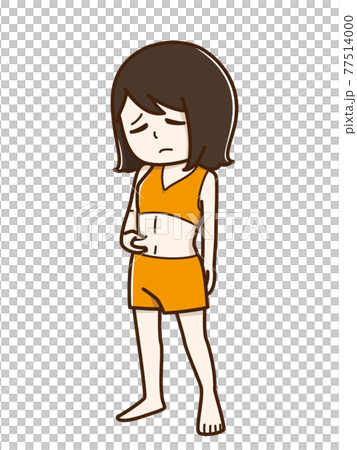 捏腹部肉的婦女 捏腹部肉的婦女 77514000