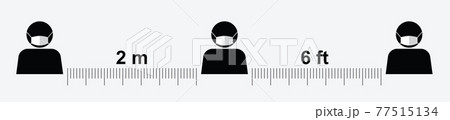 Social distancing icon. Social distancing. Keep distance in public society people to protect from COVID. Vector illustration 77515134