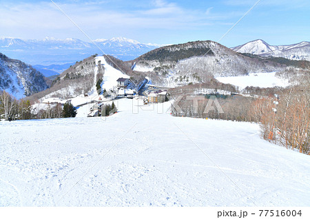 志賀高原 サンバレースキー場より妙高山方面を望む(長野県山ノ内町)【2021.3】 77516004