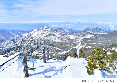 横手山スキー場より妙高高原方面を望む(長野県山ノ内町)【2021.3】 横手山スキー場より妙高高原方面を望む(長野県山ノ内町)【2021.3】 77516353